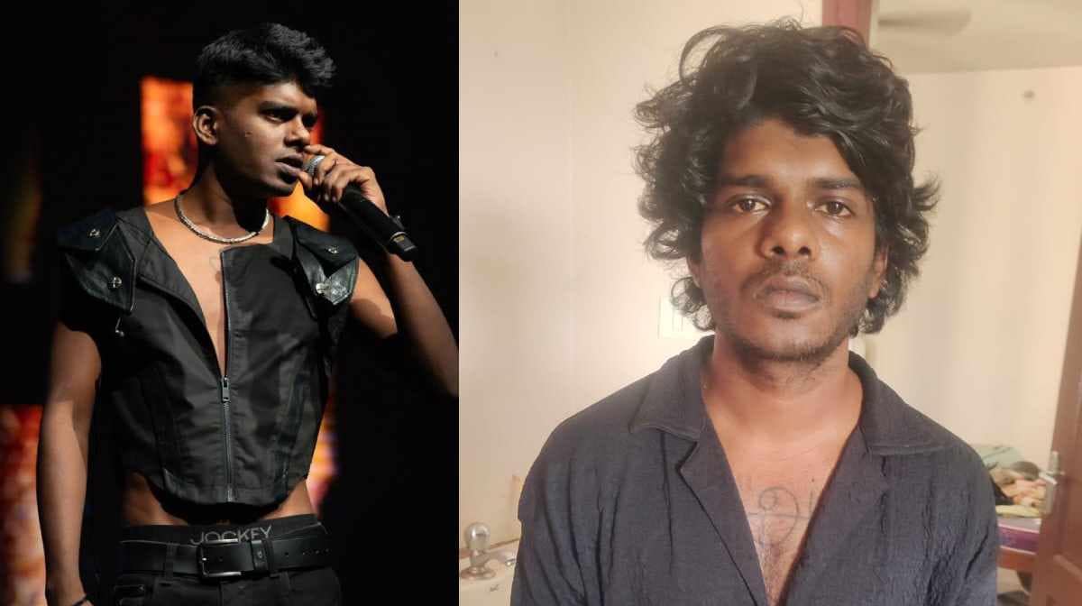 വേടനെ ഇറക്കിവിടാൻ ആവശ്യപ്പെട്ട് തൃക്കാക്കര പോലീസ് സ്റ്റേഷന്റെ മുന്നിൽ തെറിയഭിഷേകം